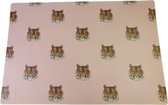 Placemat met tijger print - Roze - 48 x 33 cm - Set van 2