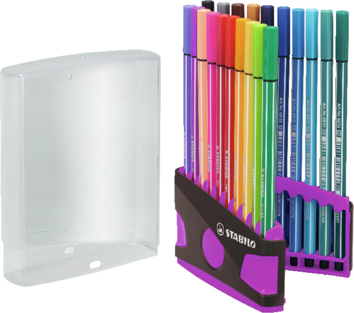 STABILO Pen 68 - Premium Viltstift - ColorParade - Antraciet/Roze - Set Met 20 Verschillende Kleuren — afbeelding 2