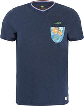 T-shirt V-Hals Te Arai Native Navy (21CN701 - 281)