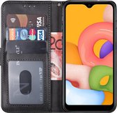 Samsung A10S hoesje book case - Samsung Galaxy A10s hoesje bookcase zwart wallet case portemonnee hoes cover hoesjes