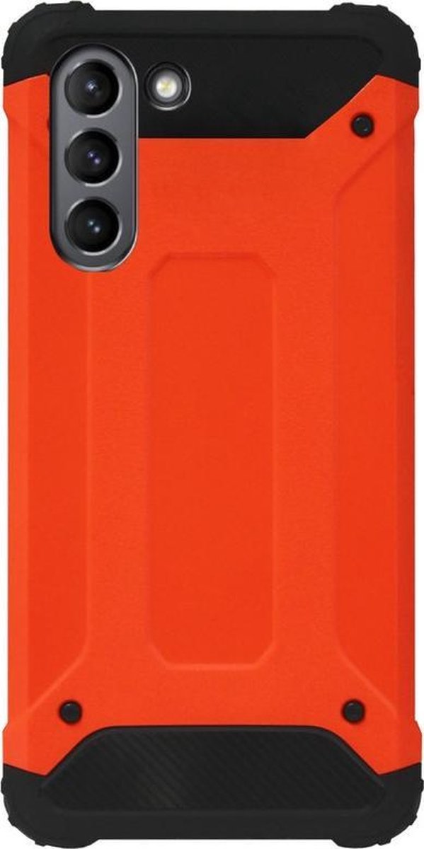 WLONS Rubber Kunststof Bumper Case Hoesje Geschikt Voor Samsung Galaxy S21 Plus - Oranje
