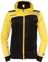 Kempa Emotion Hood Jacket Dames Zwart-Mais Geel Maat XS