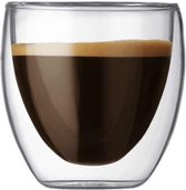 Rareza - Espresso Kopjes - Dubbelwandige koffieglazen - Espresso Glazen - Koffiekopjes - 80 ML - Set van 6