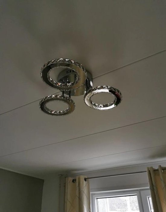 Dimbare kristallen led-plafondlamp, 3 ringen, kristallen kroonluchter