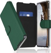 Accezz Hoesje Geschikt voor Samsung Galaxy S21 Ultra Hoesje Met Pasjeshouder - Accezz Xtreme Wallet Bookcase - Donkergroen
