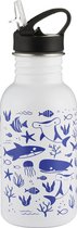 Typhoon Pure Sealife - Drinkfles - Verandert van kleur - RVS - Wit/blauw - 550ml