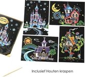 Scratch Art  House 4 Kras kaarten - Scratch painting cards (4 stuks)