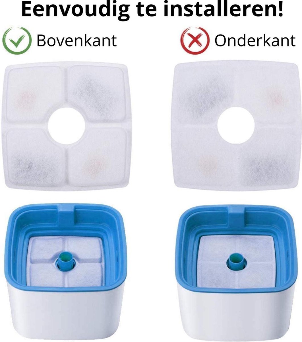 16 stuks kattenfonteinfilters met 2 slangen, voor Catit Pixi drinkfontein, drievoudig filtersysteem, vervangingsfilter met hars en actieve kool, Catit filter, drinkfontein, zeer efficiënt filter