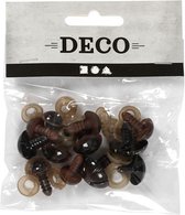 Teddybeer ogen & neuzen, d: 10+12,5+15 mm, afm 15+25 mm, , 12div