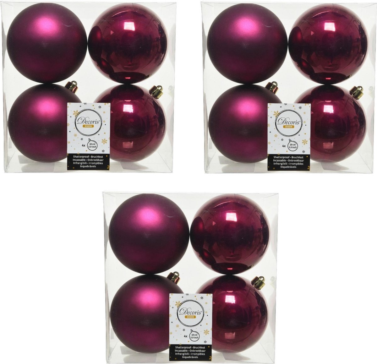 24x stuks kunststof kerstballen framboos roze (magnolia) 10 cm - Mat/glans - Onbreekbare plastic kerstballen