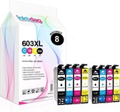 Bol.com Inktdag inktcartridges voor Epson 603 inkcartridge Epson 603XL multipack van 8 kleuren voor Epson Expression Home XP-210... aanbieding