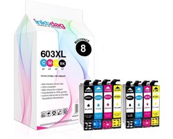 Inktdag inktcartridges voor Epson 603 inkcartridge, Epson 603XL multipack van 8 kleuren voor Epson Expression Home XP-2105 XP-3100 XP-3105 XP-4100…