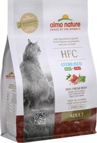 Almo Nature - HFC Adult Sterilized brokken voor gecastreerde / gesteriliseerde katten - rund, kip, kabeljauw of zalm - 1,2kg, 300gr - Zalm, Gewicht: 1,2kg