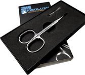 MEDLUXY PRO - Nagelriemschaar (huid- en vellenschaartje) - Gebogen - Micro Fijne Spits / Scherp punt - 10 cm - (Nagelriemknipper) Cuticle Scissor (verwijderen van nagelriemen)