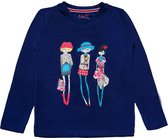 La V  geprinte meisjes T-shirt met lange mouwen - Navy 116