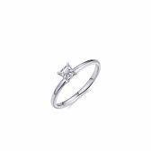 Jewels Inc. - Ring - Solitaire gezet met Vierkante geslepen Zirkonia Steen - 4mm x 4mm - Maat 52 - Gerhodineerd Zilver 925