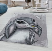 Tapis pour enfants à poil ras Motif de Lapin Bunny Rose