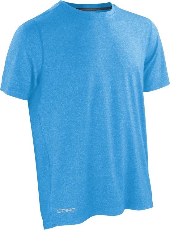 Spiro Heren Glanzend Merlijn Korte Mouwen Fitness T-Shirt (Zeeblauw / Fantoomgrijs)