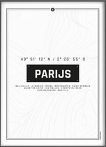 Citymap icons Parijs 21x30 Stadsposter