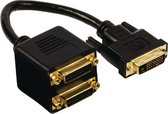Valueline VGCP32950B02 Dvi Splitterkabel Dvi-d 24+1-pin Mannelijk - 2x Dvi-d 24+1-pin Vrouwelijk 0,20 M Zwart - Kabels + Adapters - DVI / Dual Link Kabels