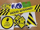 Stickerset - Houd afstand - Indoor - 19 stuks