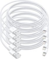 MMOBIEL 5 Stuks USB naar 8 Pins Lightning Kabel Oplader - voor iPhone / iPad / iPod