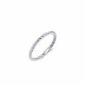 Jewels Inc. - Ring - Ring Torsadée - 2mm de Large - Taille 48 - Plaqué Rhodium Argent 925