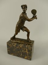 Bronzen beeld - Tennis speler - Sculptuur - 25 cm hoog