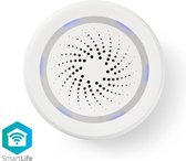 Wi-Fi smart sirene | Alarm of Gong | 85 dB | Netvoeding | 8 Geluiden | Android™ & iOS | Wit