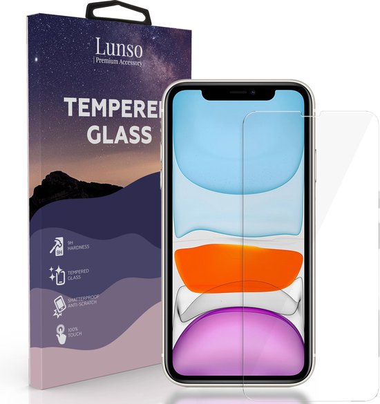 Lunso - Geschikt voor iPhone 11 - Gehard Beschermglas - Full Cover Screenprotector