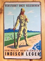 KNIL Propaganda Nederlands Indie Metalen Wandbord Poster