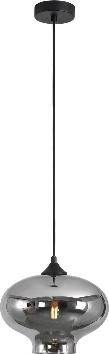 Hanglamp Toronto Titan - Ø26,5cm - E27 - IP20 - Dimbaar > lampen hang spiegel smoke glas | hanglamp spiegel smoke glas | hanglamp eetkamer spiegel smoke glas | hanglamp keuken spiegel smoke glas | led lamp smoke glas | sfeer lamp smoke glas