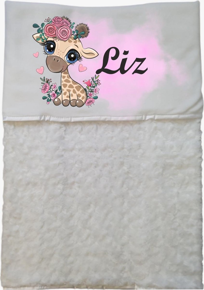 Couverture Bébé Personnalisée Girafe - Cadeau Naissance Personnalisé Girafe