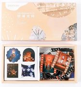 decoratieve stickers | washi stickers | gebouwen - lichtjes | 10 cm x 10 cm | 200 stickers