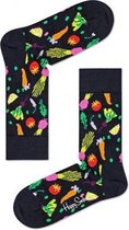 Happy Socks Veggie Sock | Meerkleurig fire unisex | Maat 36-40 | Zwart met groente