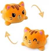 Oranje Kat Knuffel - Kitty Cat Knuffel - Cat Plush - Mood - Omkeerbaar - Reversible Plush - Happy/Sad - Verjaardag - Baby - Kat Speelgoed - Zachte Knuffel - Blij/Boos - Octopus - K
