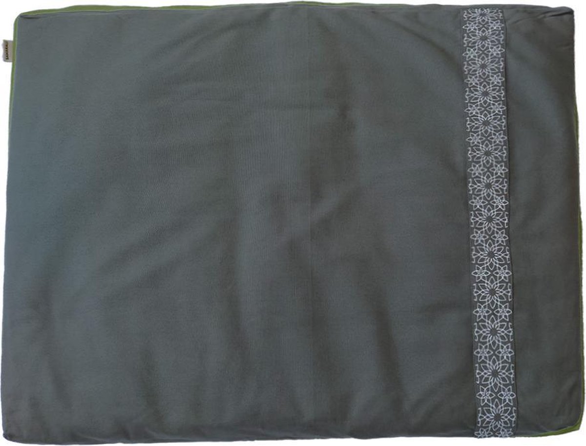 Samarali meditatiemat zabuton (Grijs) - ethisch geproduceerd van 100% biologisch katoen (GOTS gecertificeerd) | 90 x 70 x 5 cm | Heeft 2 lagen | Verkrijgbaar in 6 natuurlijke kleuren