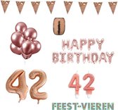 42 jaar Verjaardag Versiering Pakket Rosé Goud