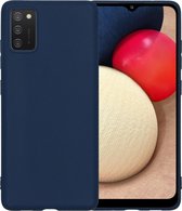 Samsung A02s Hoesje Back Cover Siliconen Case Hoes - Donker Blauw