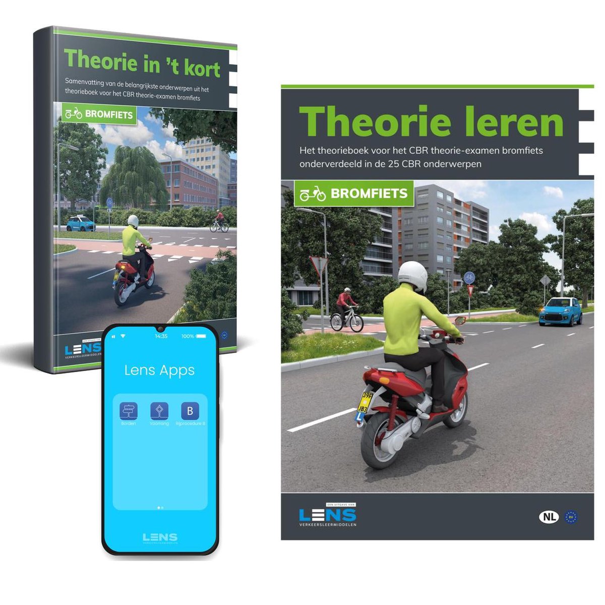 Scooter Theorie Boek 2021 met Samenvatting en Apps - Rijbewijs AM (Brommer) - Theorie Leren 2021 - L