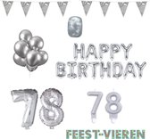 78 jaar Verjaardag Versiering Pakket Zilver