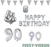 90 jaar Verjaardag Versiering Pakket Zilver
