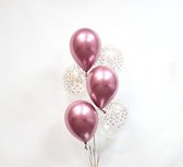 Ballonnen Set Transparant Polkadot Dots en Paars / Rose Goud / Mauve kleur Ballon | Baby Shower - Kraamfeest - Verjaardag - Geboorte - Fotoshoot - Wedding - Marriage - Birthday - Party - Feest - Feestje - Huwelijk - Jubileum - Event | DH collection