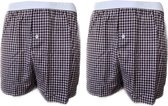 Embrator 2-stuks mannen Boxershort geruit zwart/wit/rood L