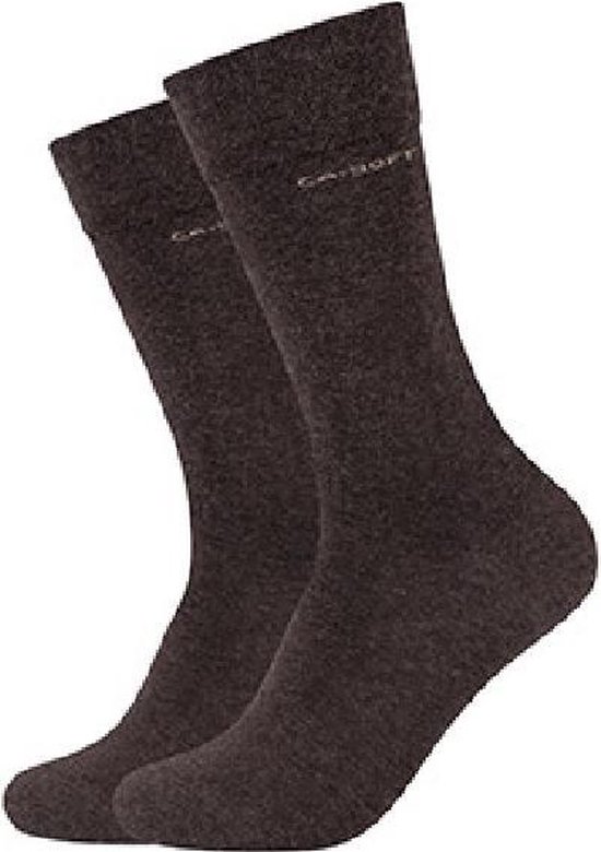 Camano Ca-Soft sokken unisex 2 PACK 47-49 Brown mel. naadloos zonder knellende elastiek