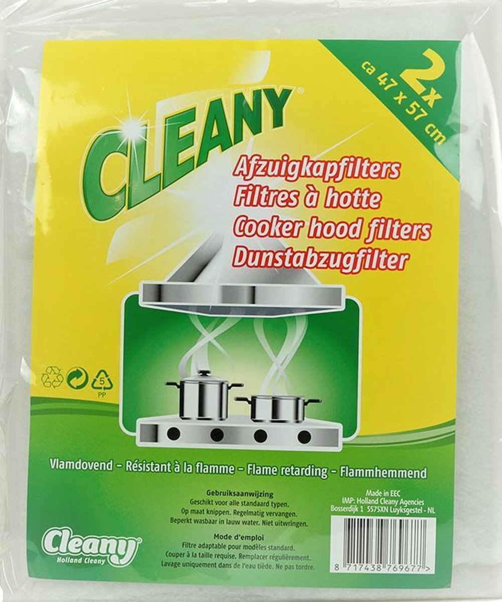 Cleany universeel afzuigkapfilter - dampkap afzuigkap filter 2x 47 x 57 cm