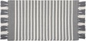 Walra Badmat Stripes & Structure - 60x100 - 100% Katoen - Antraciet / Wit