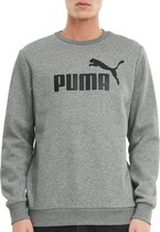 PUMA ESS Big Logo Crew FL Heren Trui - Grijs - Maat XL