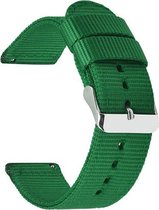 Smartwatch bandje - Geschikt voor Samsung Galaxy Watch 3 45mm, Gear S3, Huawei Watch GT 2 46mm, Garmin Vivoactive 4, 22mm horlogebandje - Nylon stof - Fungus - Groen