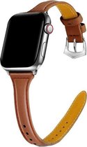 Geschikt voor Apple Watch bandje 38 / 40 / 41 mm - Series 1 2 3 4 5 6 7 8 SE - Smartwatch iWatch horloge band - 38mm 40mm 41mm - Fungus - PU Leer - Bruin - Vrouw